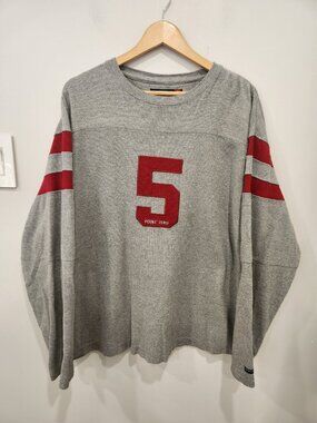 Vintage Point Zero Sweater Mens M Y2K Skater Streetwear Varsity No 5 Embroidered